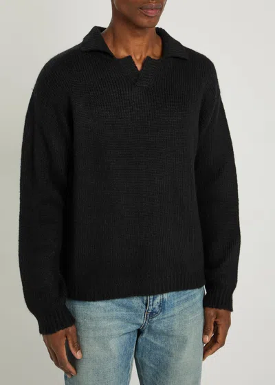 Cherry Los Angeles Logo Knitted Alpaca-blend Jumper In Black