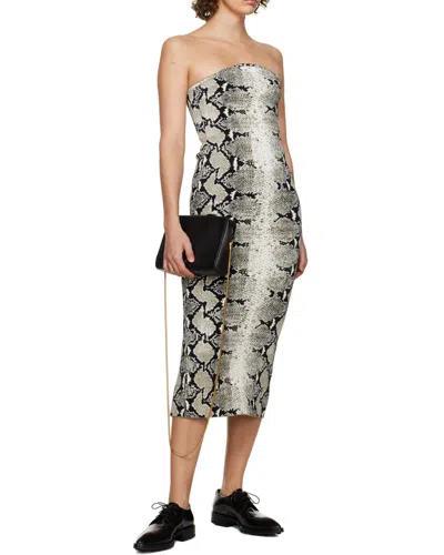 Khaite The Rumer Python Print Strapless Midi Dress In Multi