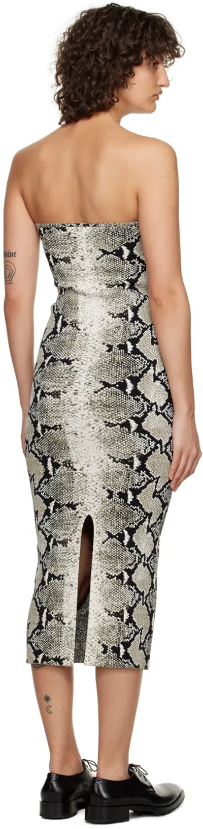 Khaite The Rumer Python Print Strapless Midi Dress In Multi