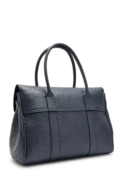 Mulberry Bayswater Dot-embossed Leather Shoulder Bag In Blue