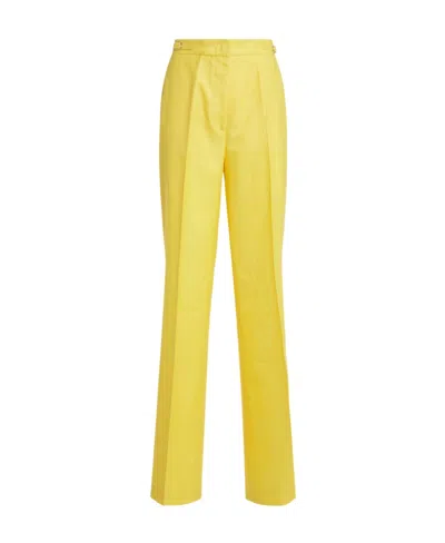 Gabriela Hearst Front Pleated Casual Pants In Yellow