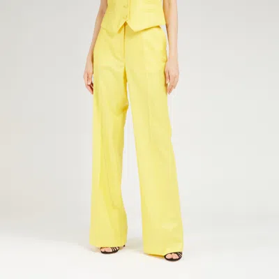 Gabriela Hearst Front Pleated Casual Pants In Yellow
