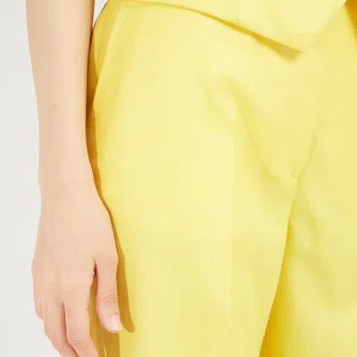 Gabriela Hearst Front Pleated Casual Pants In Yellow