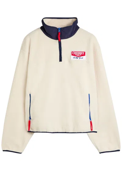 Cherry Los Angeles Racing Logo-appliquéd Half-zip Fleece In White