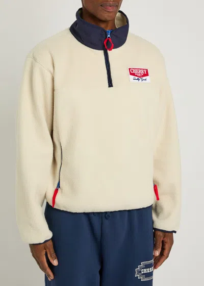 Cherry Los Angeles Racing Logo-appliquéd Half-zip Fleece In White