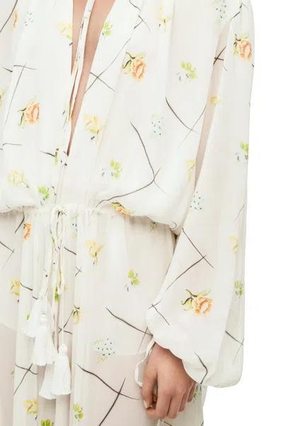 Loewe Flower Maxi Dress In Viscose And Silk In Green