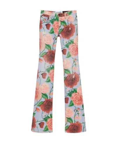 Loewe Roses Jeans In Denim In Multi