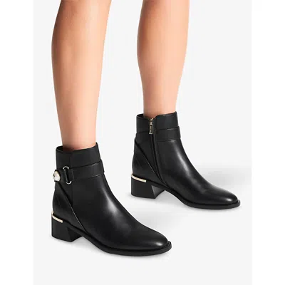 Jimmy Choo Noor Leather Pearly-button Ankle Booties In Black