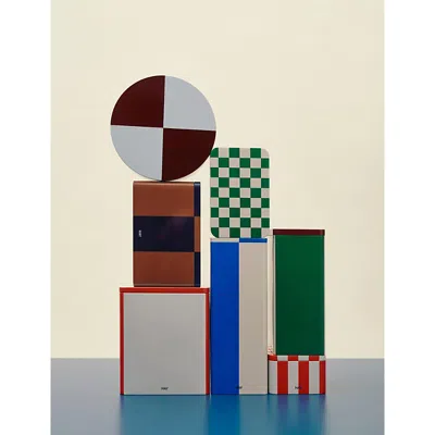 Hay Red And Owhite Striped Small Tin Container 7.3cm