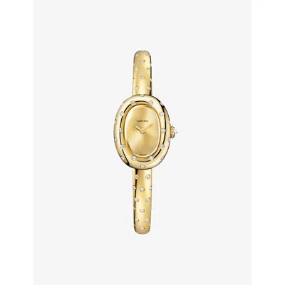 Cartier Yellow Gold Baignoire Mini Model 18ct Yellow-gold And Brilliant-cut Diamonds Quartz Watch In Gold