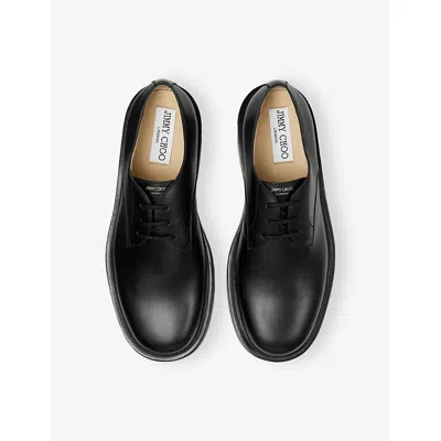 Jimmy Choo Womens Black Rowan Derby Leather Shoes In Black