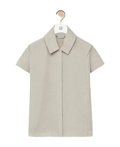 Loewe Boxy Shirt In Linen In Neutral