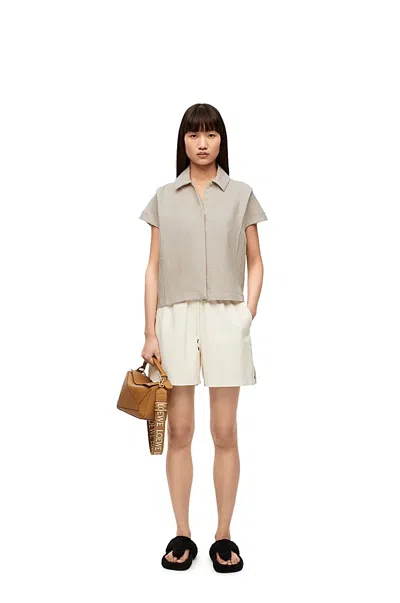 Loewe Boxy Shirt In Linen In Neutral