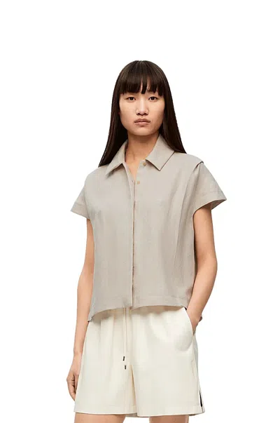 Loewe Boxy Shirt In Linen In Neutral