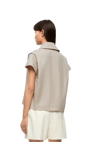 Loewe Boxy Shirt In Linen In Neutral