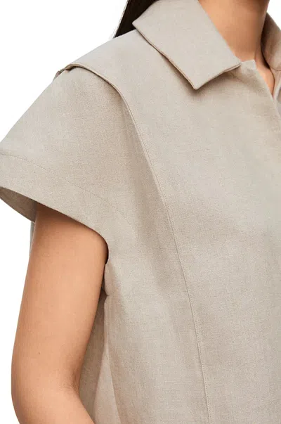 Loewe Boxy Shirt In Linen In Neutral