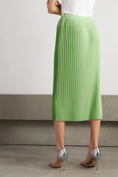 Dries Van Noten Pleated Mid-length Skirt In Green