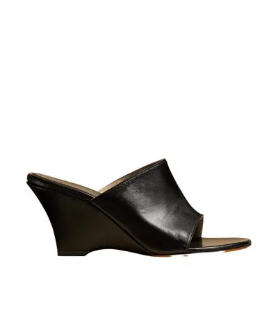 Khaite The Marion 75mm Leather Sandals In Black