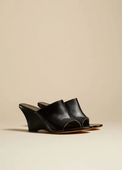 Khaite The Marion 75mm Leather Sandals In Black