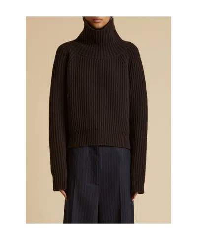 Khaite Lanzino High-neck Cashmere Jumper In Brown