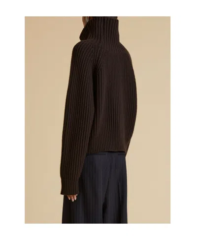 Khaite Lanzino High-neck Cashmere Jumper In Brown