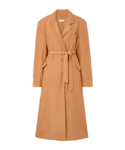 Dries Van Noten Belt And Long-sleeved Windbreaker In Brown