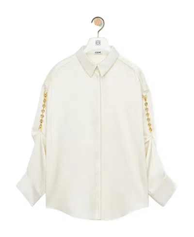 Loewe Chain Detailed Short-sleeve Shirt In White