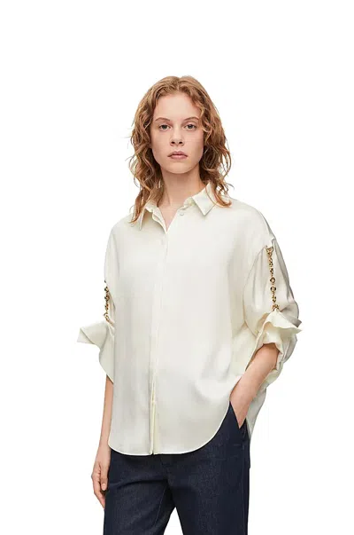 Loewe Chain Detailed Short-sleeve Shirt In White