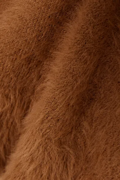 Dries Van Noten Long-sleeved Knitted Sweater In Brown