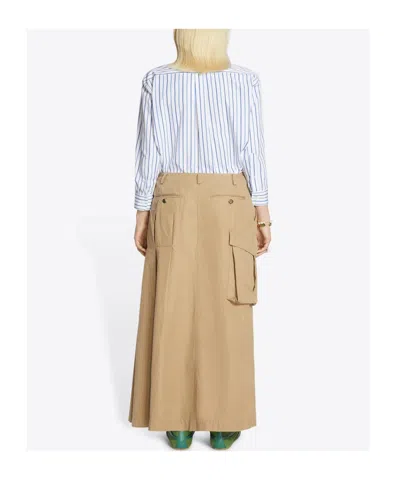 Dries Van Noten Slit Detailed Maxi Skirt In Brown
