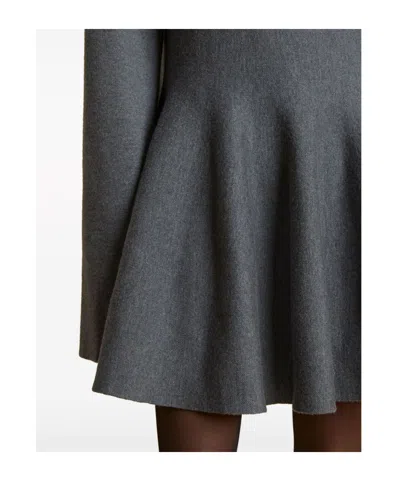 Khaite Clarice Wool-blend Mini Dress In Gray