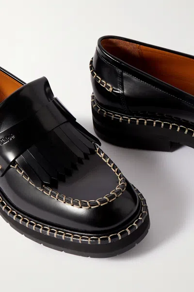 Chloé Round-headed Flat Shoes In Black