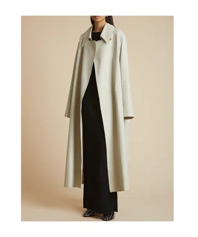 Khaite The Minnie Belted Coat In Neutral