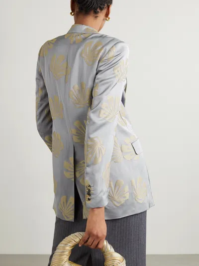 Dries Van Noten Single-breasted Suit Jacket In Gray