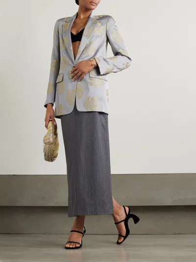 Dries Van Noten Single-breasted Suit Jacket In Gray