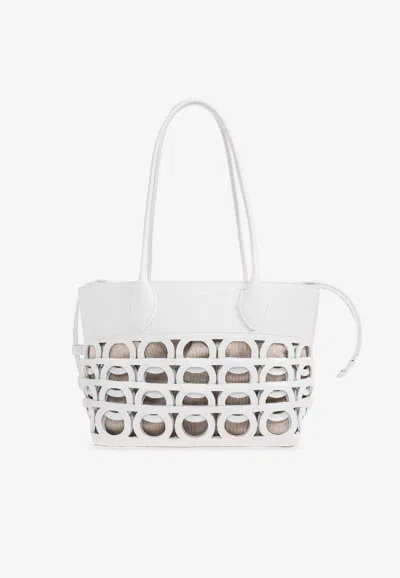 Ferragamo Gancini East/west Tote Bag In White