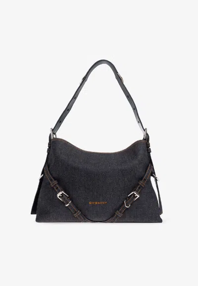 Givenchy Medium Voyou Denim Shoulder Bag In Blue