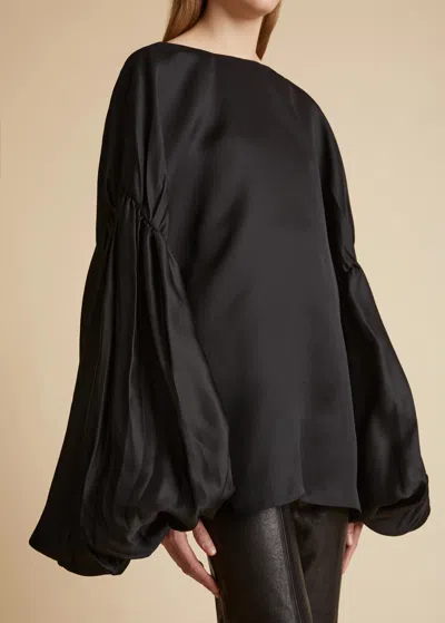 Khaite The Quico Puff-sleeved Blouse In Black