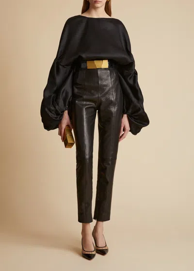 Khaite The Quico Puff-sleeved Blouse In Black