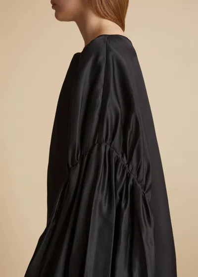 Khaite The Quico Puff-sleeved Blouse In Black