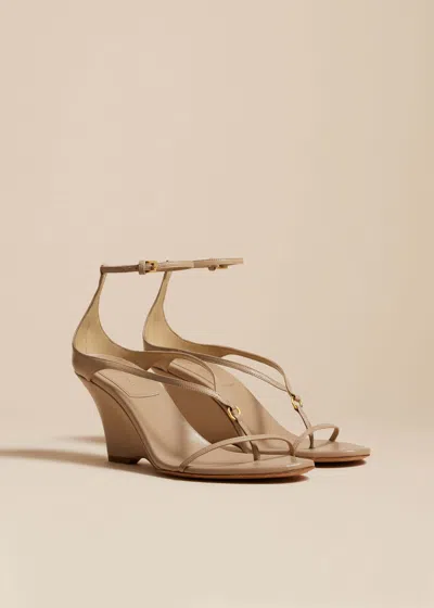 Khaite The Marion Sandals With Sloping Heels In Nude