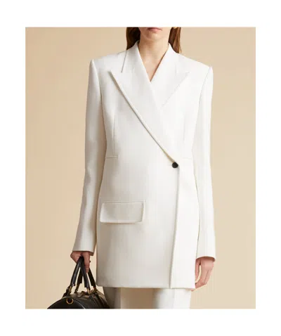 Khaite Long Sleeved Suit Jacket In White