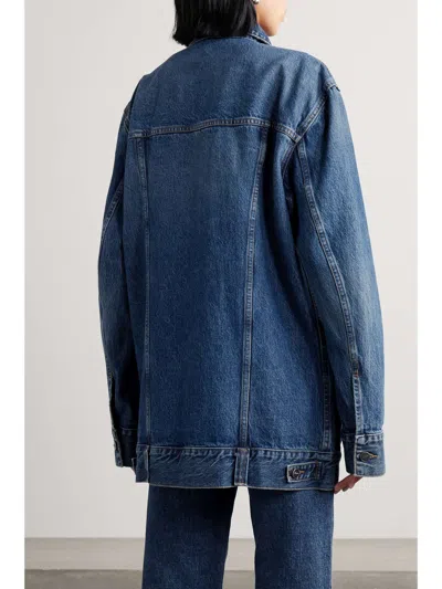 Khaite Long-sleeved Denim Coat In Blue