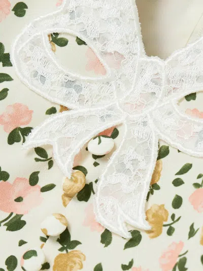 Alessandra Rich Lapel Long-sleeved Dress In Neutral