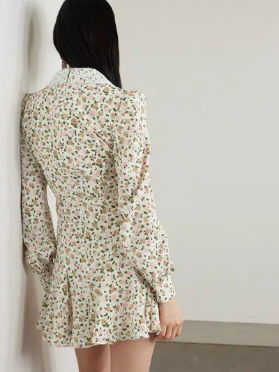 Alessandra Rich Lapel Long-sleeved Dress In Neutral