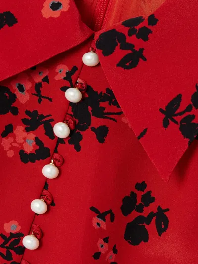 Alessandra Rich Short Sleeve Dress In Red