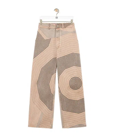 Loewe Baggy Jeans In Denim In Brown