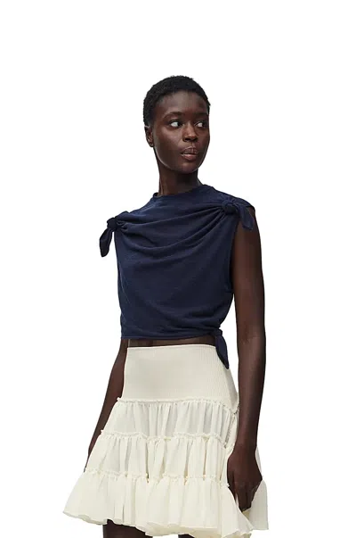 Loewe Knot Top In Cotton Blend In Blue
