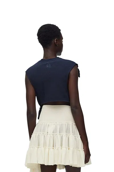 Loewe Knot Top In Cotton Blend In Blue