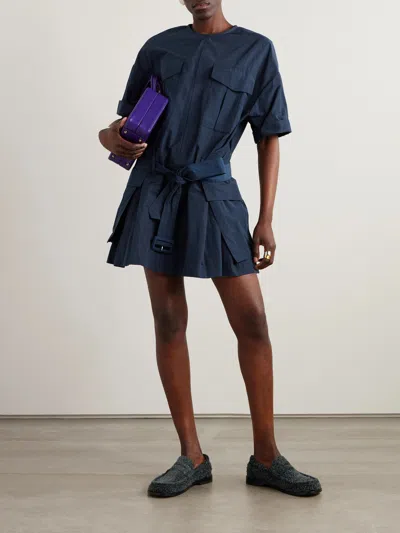 Dries Van Noten Pleated Dress In Blue